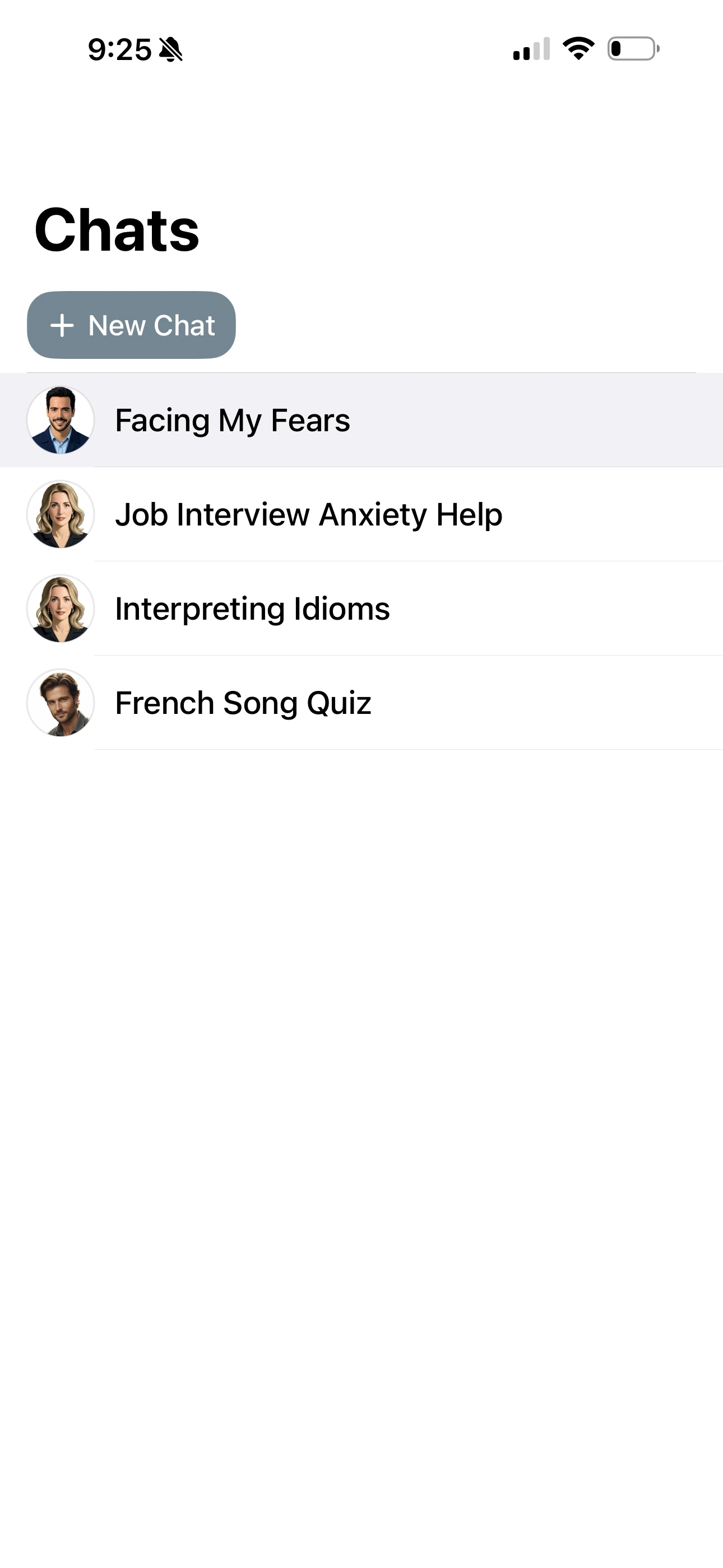 Screenshot 3 of an interactive offline chat session practicing conversational English
